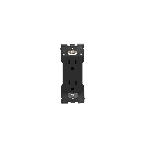 Leviton ELECTRICAL RECEPTACLES RENU 515R TR RECEP ONYX BLACK - RER15-OB