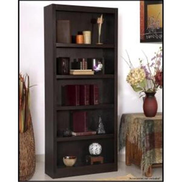 Concepts In Wood Concepts In Wood MI3072-E Single Wide Bookcase; Espresso Finish 5 Shelves - MI3072-E