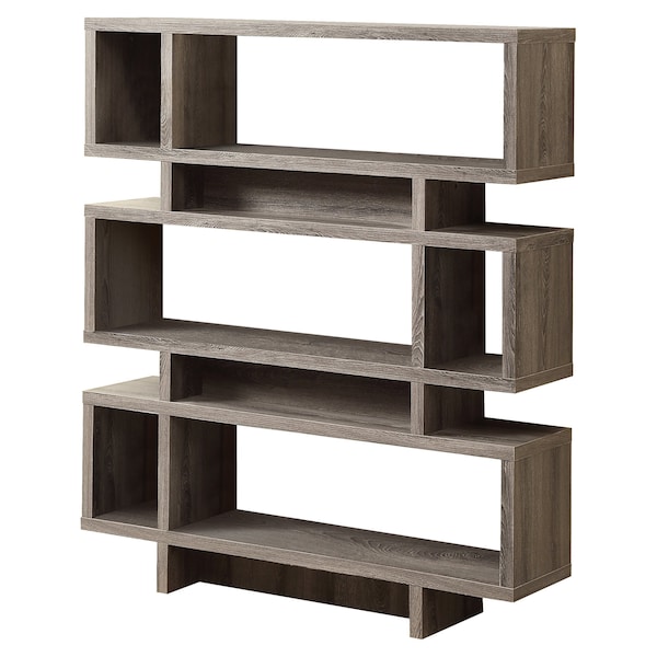 Monarch Specialties Bookshelf, Bookcase, Etagere, 4 Tier, 55"H, Office, Bedroom, Laminate, Brown, Contemporary, Modern - I 3251
