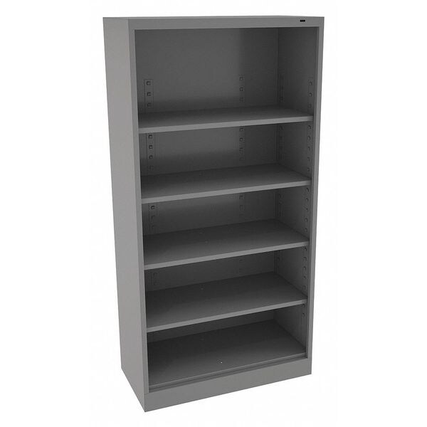 Tennsco Bookcase, Gray, Welded, 36" x 18" x 72" - BC18-72-MGY