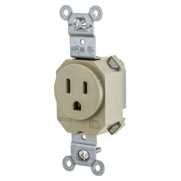 Hubbell Wiring Device-Kellems SNAP SGL RCPT 5-15R, 15A 125V IV - SNAP5261I