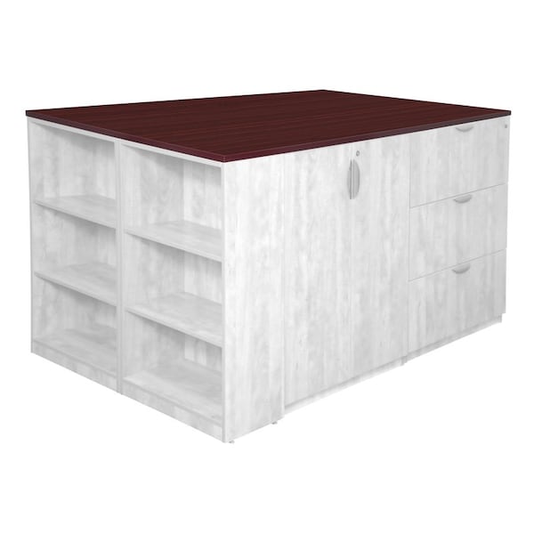 Kobe Regency Legacy Stand Up Quad with Bookcase End Top- Mahogany - TSUTR8546MH