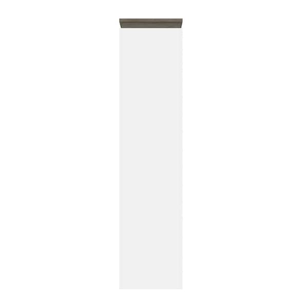 Bestar Orion 20W Narrow Shelving Unit, White & Walnut Grey - 116162-000017
