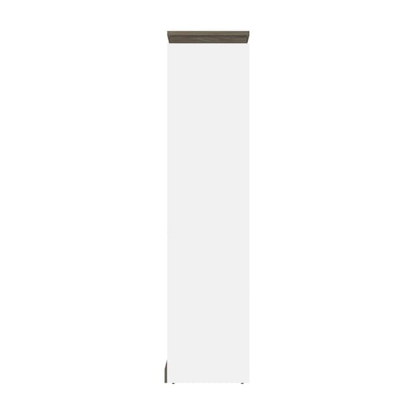 Bestar Orion 20W Narrow Shelving Unit, White & Walnut Grey - 116162-000017