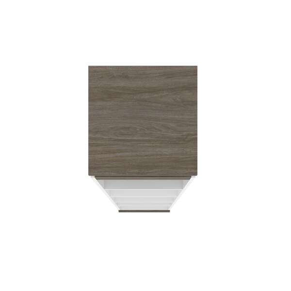 Bestar Orion 20W Narrow Shelving Unit, White & Walnut Grey - 116162-000017