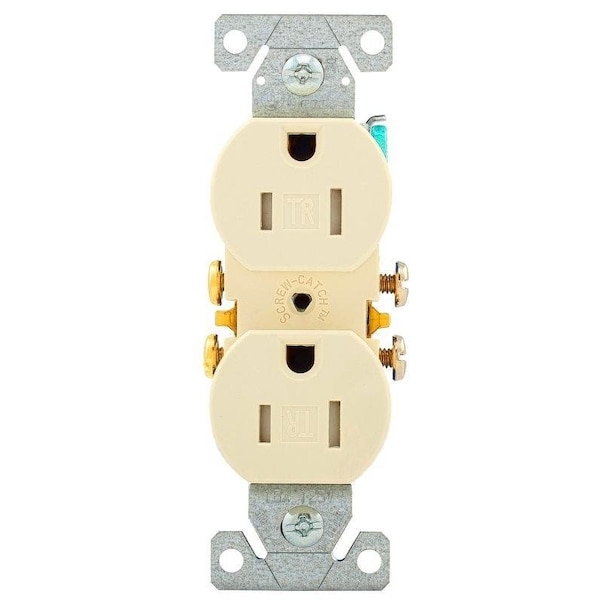 Eaton Wiring Devices Duplex Receptacle, 2 -Pole, 15 A, 125 V, Push-in, Side Wiring, NEMA: 5-15R - TR270LA-BOX