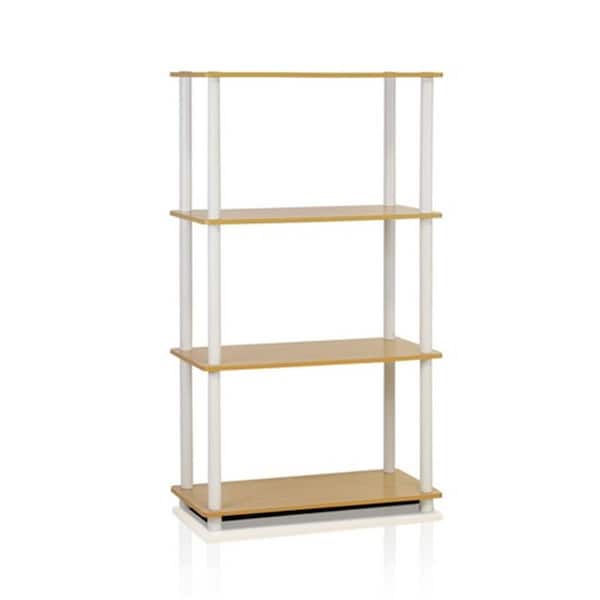 Furinno Furinno Turn-N-Tube 4-Tier Multipurpose Shelf Display Rack; Beech & White - 43.25 x 23.6 x 11.6 in. - 99557BE/WH
