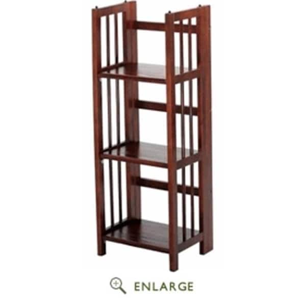 Casual Home Casual Home 331-33 14 in. 3-Shelf Folding Bookcase; Walnut - 331-33
