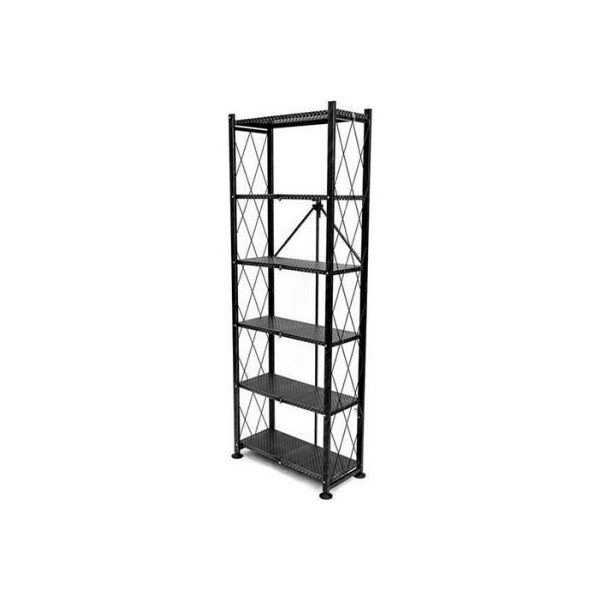 Origami Rack Origami RB-OTM-BLACK 6 tier Bookshelf 24"L x 10-3/5"W x 65"H Black - RB-OTM-BLACK