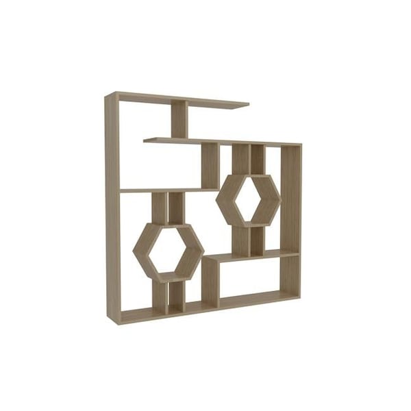 Decorotika Decorotika TMR52BC09 52.7 x 8.6 x 52.7 in. Tamara Geometric Bookcase - Sapphire Oak - TMR52BC09