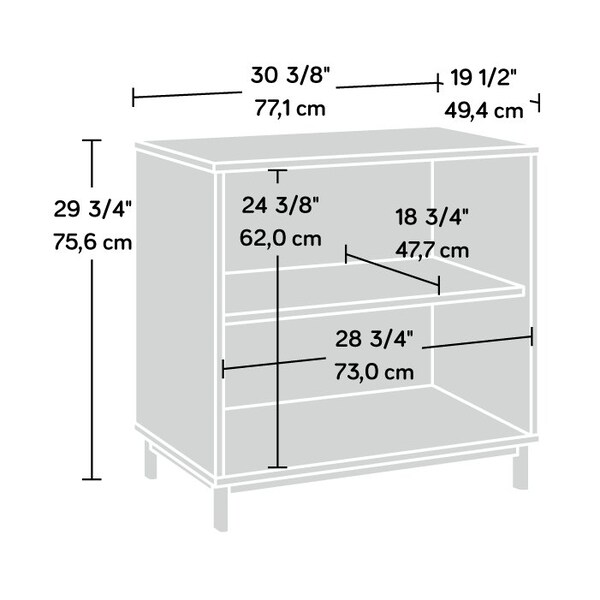 Sauder Portage Park 2-Shelf Bookcase Ka , One adjustable shelf for customizable storage options - 426293