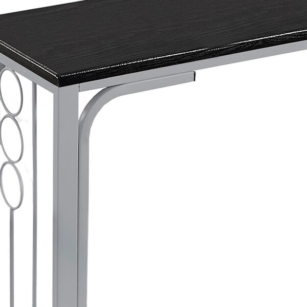 Homeroots 60 in. Dark Taupe MDF & Black Metal Bookshelf - 333432