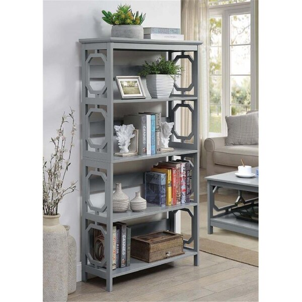 Convenience Concepts Omega 5 Tier Bookcase - Gray - HI3362105
