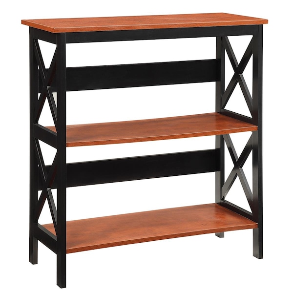 Convenience Concepts Oxford 3 Tier Bookcase; Cherry & Black - HI2539721