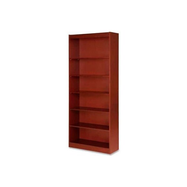 Sp Richards Lorell 7-Shelf Panel End Hardwood Veneer Bookcase, 36"W x 12"D x 84"H, Cherry - LLR89055