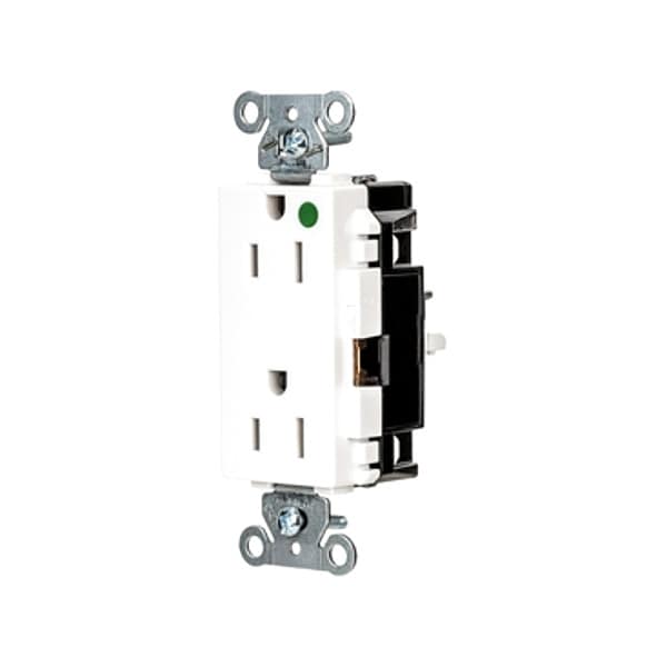Hubbell Receptacle, 1/2 hp, 125V AC, NEMA 5-15R - HBL2172STW