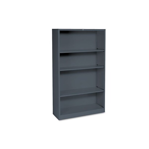 Hon HON, Metal Bookcase, Four-Shelf, 34-1/2w X 12-5/8d X 59h, Charcoal - S60ABCS