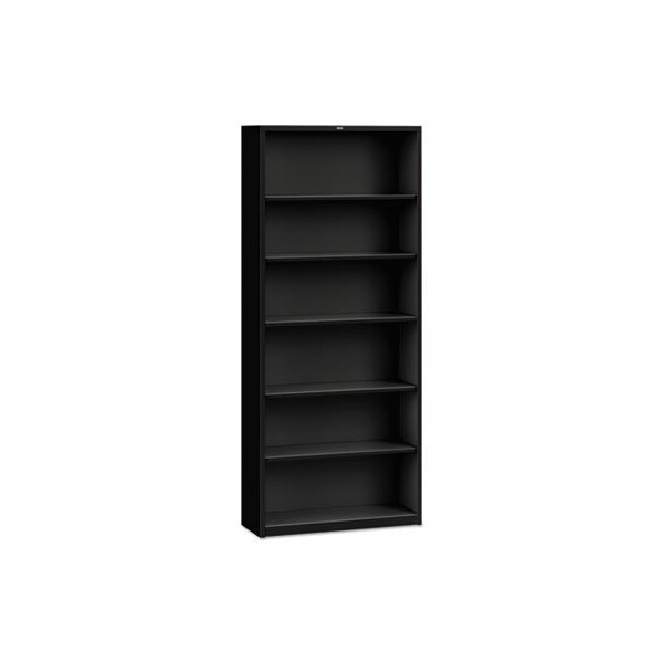 Hon HON, Metal Bookcase, Six-Shelf, 34-1/2w X 12-5/8d X 81-1/8h, Black - S82ABCP