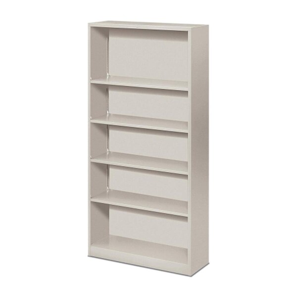 Highboy 5 Shelf Metal Bookcase  34.5 in. W x 12.63 in. D x 71 in.  Light Gray - HI528865
