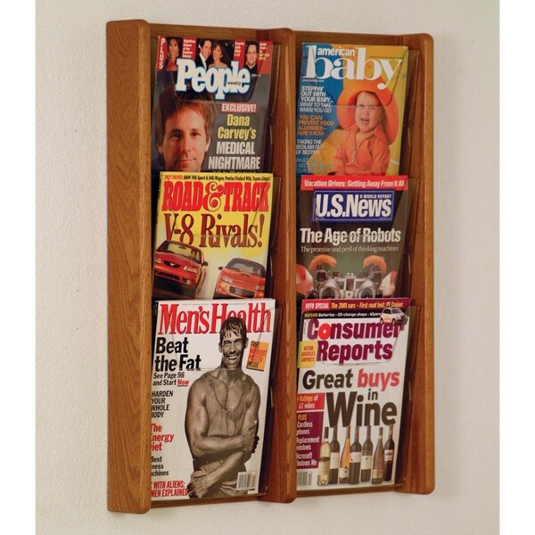 Vertex 3 x 2 in. Stance 6 Pocket Wall Display - Black & Medium Oak - VE3959194