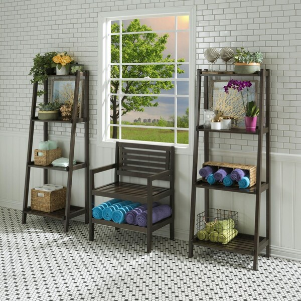 Homeroots 60 in. Bookcase with 4 Shelves, Espresso - 380040