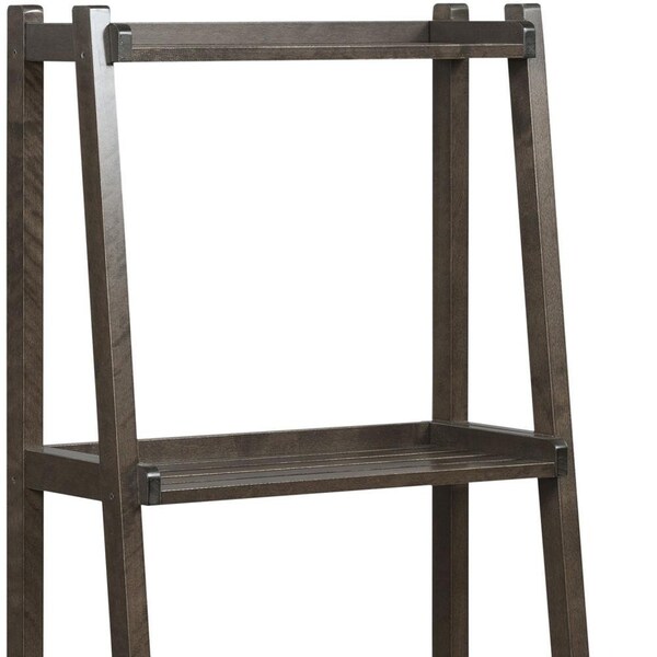 Homeroots 60 in. Bookcase with 4 Shelves, Espresso - 380040