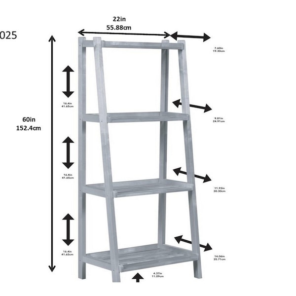 Homeroots 60 in. Bookcase with 4 Shelves, Espresso - 380040