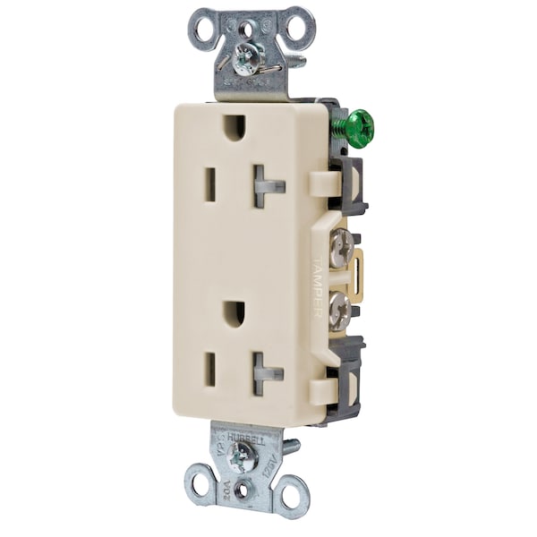 Hubbell Wiring Device-Kellems Commercial Specification Grade Style Line Decorator Duplex Receptacles - DR20LATR
