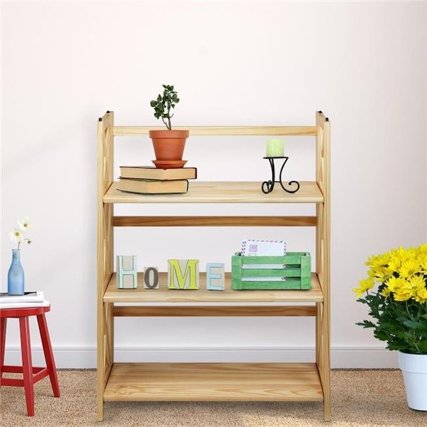 Casual Home Casual Home 301-30 Montego 3-Shelf Folding Bookcase; Natural - 301-30