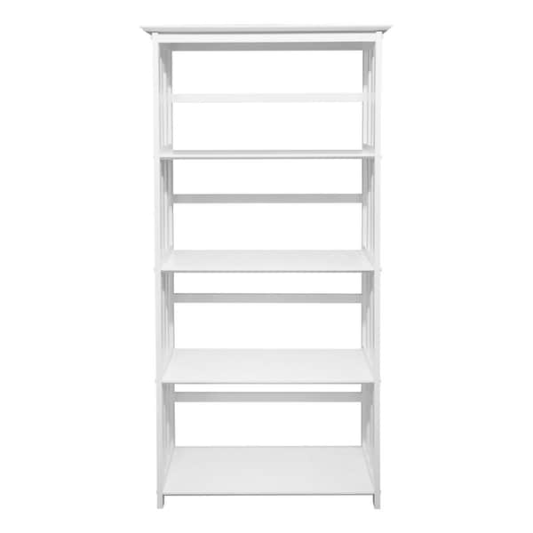 Casual Home Mission Style 5-Shelf Bookcase - White - 310-61