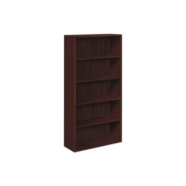 Hon HON, 10500 Series Laminate Bookcase, Five-Shelf, 36w X 13-1/8d X 71h, Mahogany - 105535NN