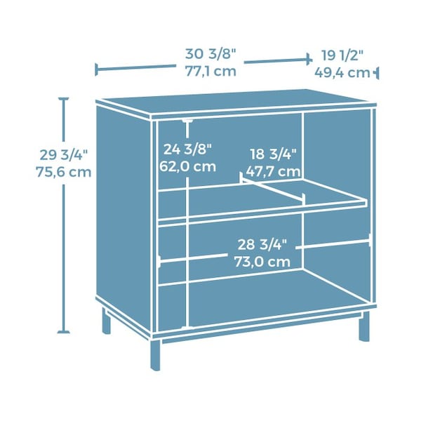 Worksense By Sauder Bergen Circle 2-Shelf Bookcase Ka , One adjustable shelf to accommodate items of various sizes - 427466
