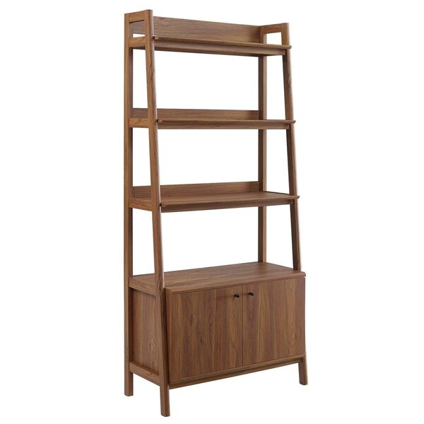Modway Furniture 33 in. Bixby Bookshelf, Walnut - EEI-4656-WAL
