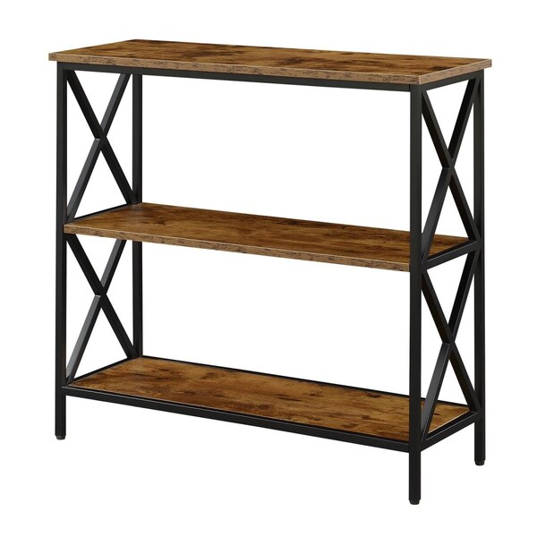 Convenience Concepts Tucson 3 Tier Bookcase, Barnwood & Black - 161833BDWBL