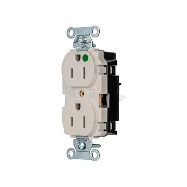 Hubbell Receptacle, 1/2 hp, 125V AC, NEMA 5-15R - 8200STLA