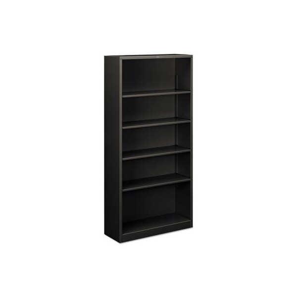 Hon HON, Metal Bookcase, Five-Shelf, 34-1/2w X 12-5/8d X 71h, Charcoal - S72ABCS