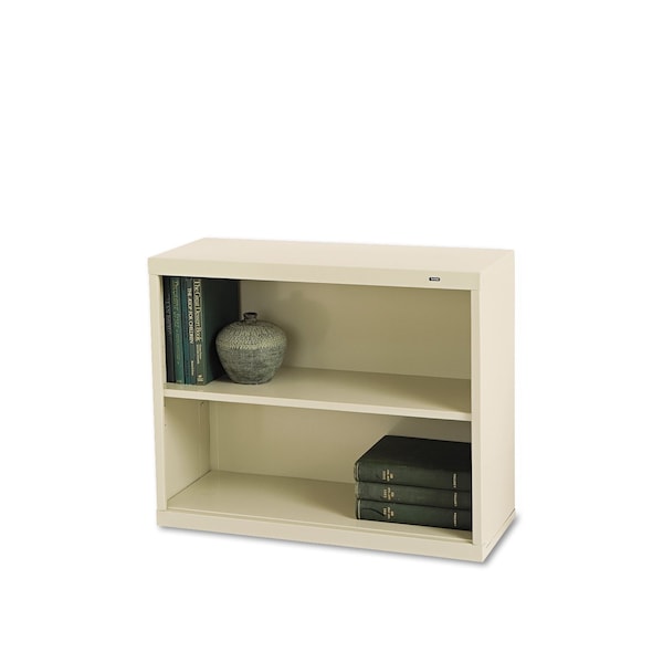 Tennsco Metal Bookcase, Two-Shelf, 34-1/2w x 13-1/2d x 28h, Putty - B-30PY