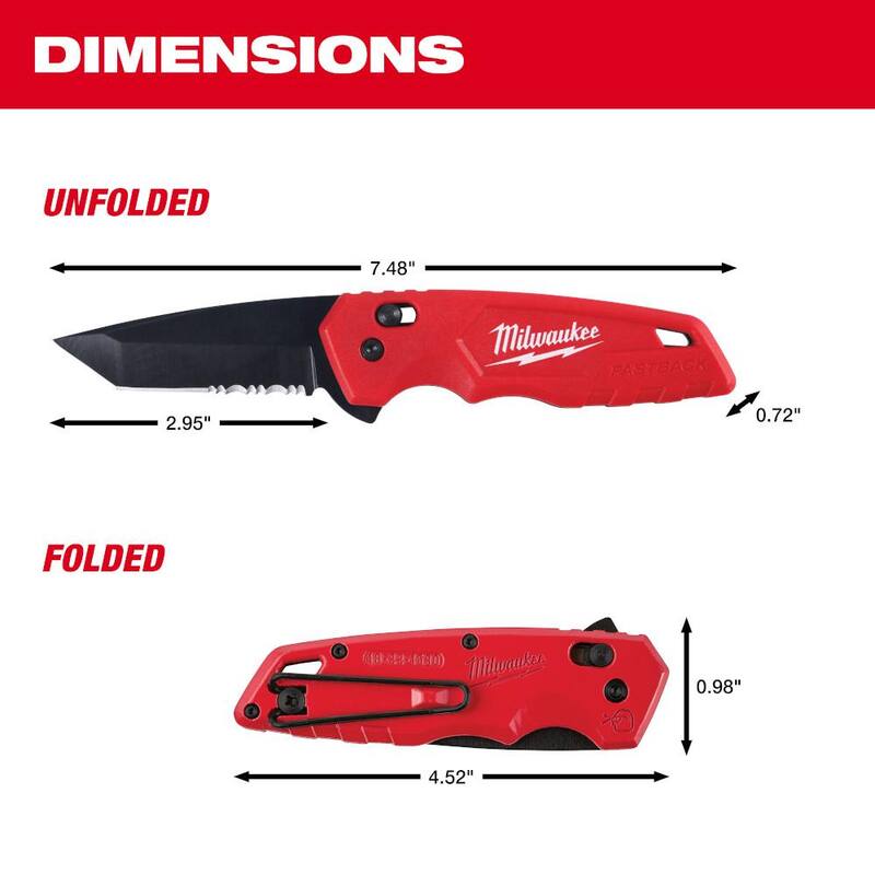 Milwaukee FASTBACK 3 in. Red and Camo Stainless Steel Spring Assisted Folding Knife Set (2-Pack) - 48-22-1530-48-22-1535