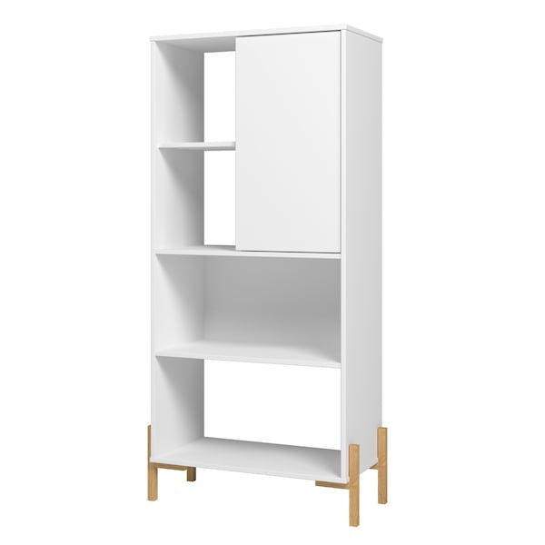 Manhattan Comfort Bowery Bookcase, White and Oak - 308AMC157