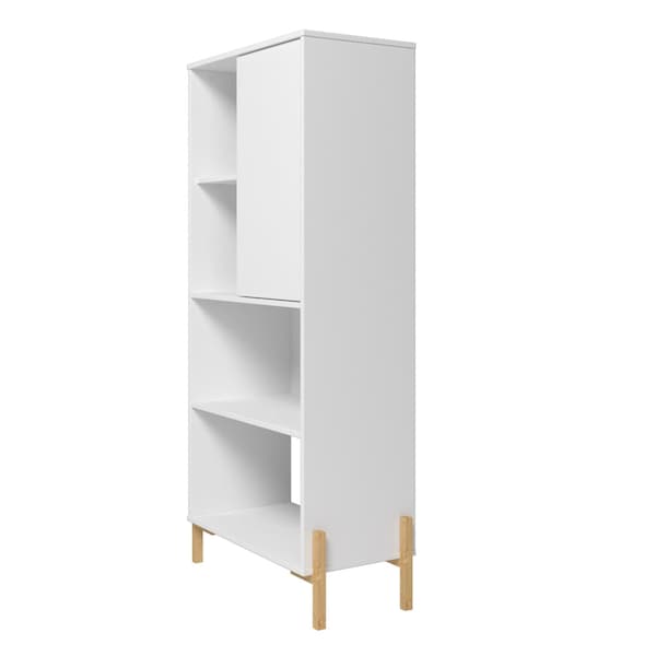 Manhattan Comfort Bowery Bookcase, White and Oak - 308AMC157