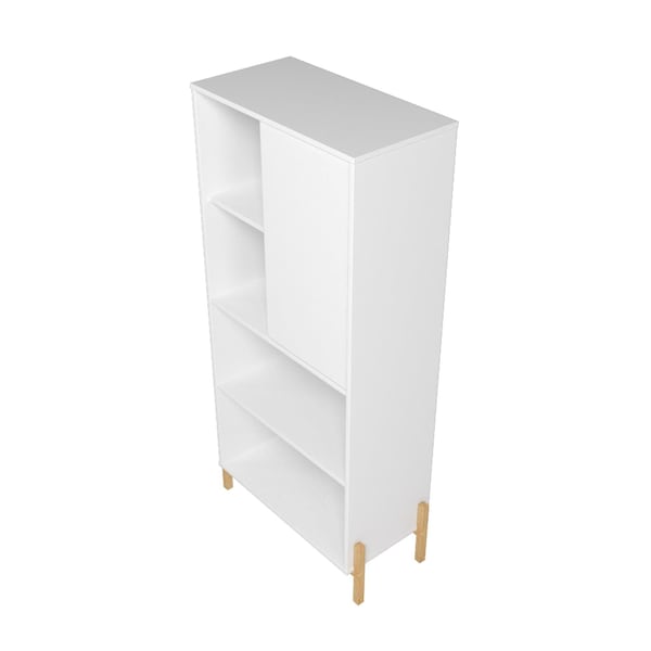 Manhattan Comfort Bowery Bookcase, White and Oak - 308AMC157