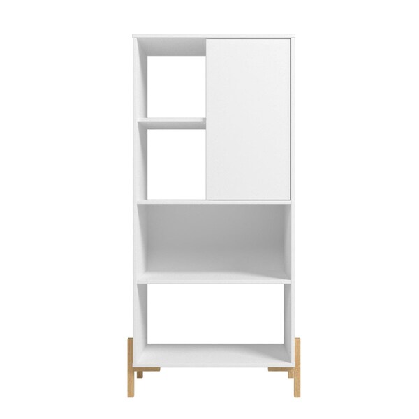 Manhattan Comfort Bowery Bookcase, White and Oak - 308AMC157
