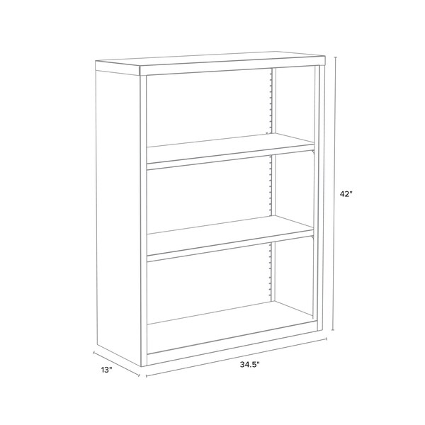 Hirsh Bookcase, 42" H, 13" D, 34 1/2" W, Black - 21990