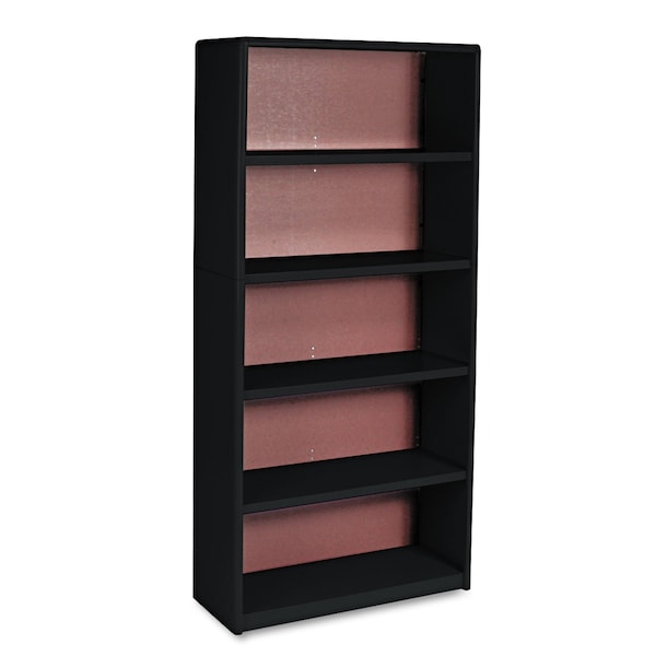Safco Value Mate Metal Bookcase, Five-Shelf, 31-3/4w x 13-1/2d x 67h, Black - 7173BL