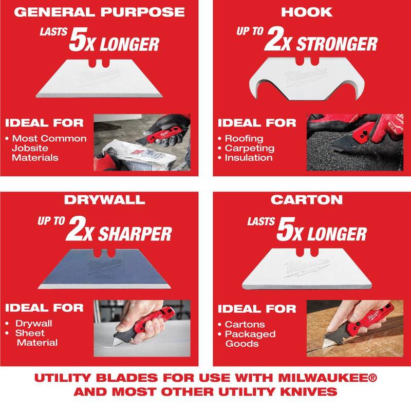Milwaukee FASTBACK Compact Folding Utility Knife with General Purpose Blade (2-Pack) - 48-22-1500-2X