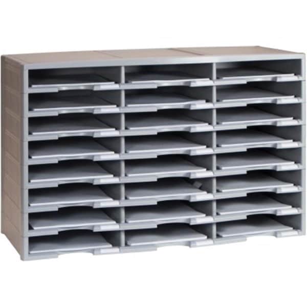 Storex 9.50 x 12 in. Stackable Literature Sorter Gray - STX61434U01C