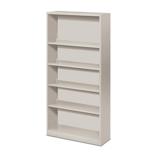The Hon Co 5 Shelf Metal Bookcase 34.5 in. W x 12.63 in. D x 71 in. Light Gray - HONS72ABCQ