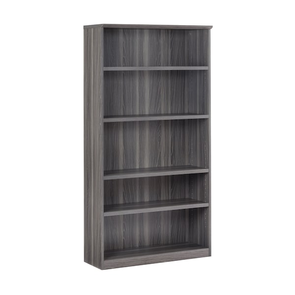 Mayline Medina Bookcase, 5 Shelf, Gray Steel - MVB5LGS