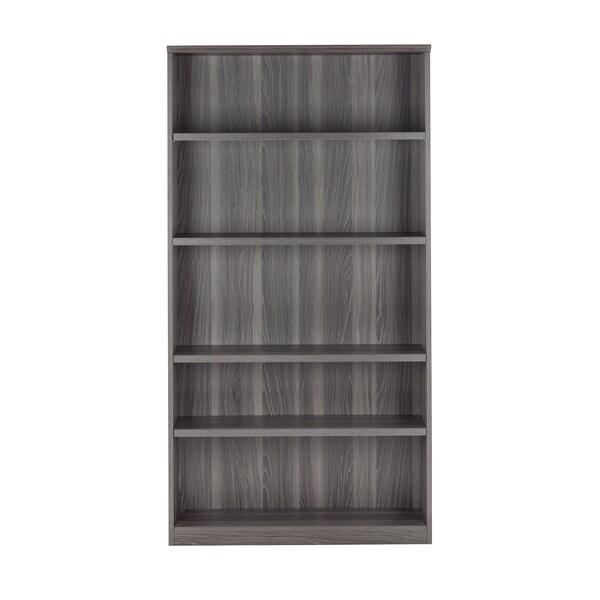 Mayline Medina Bookcase, 5 Shelf, Gray Steel - MVB5LGS