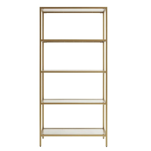 Guest Room Marcello Glass Shelves Bookcase - Gold - 72 x 14 x 34 in. - GU2549247